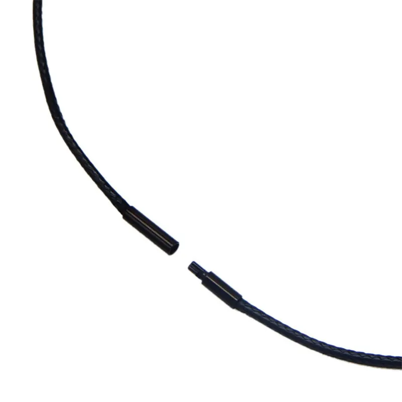 Basehome 1,0/1,5/2,0/3,0 мм кожаный шнур на вощеном шнуре из Цепочки и ожерелья цепи 40/45/50 см черный Нержавеющая сталь застежка цепочки из бисера DIY Цепочки и ожерелья