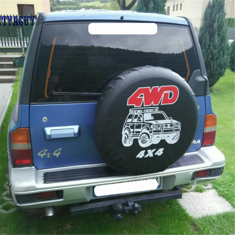 

Car Accessories 4WD 4X4 spare wheel tire cover Heavy-Duty PVC Leather Universal Spare Tire Cover fits For Mitsubishi Pajero