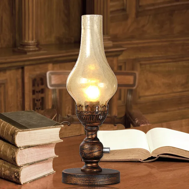 European Vintage Kerosene Table Lamp For Bedroom Study Frosted Gl European Vintage Kerosene Table Lamp For Bedroom Study Frosted Gl Shade Retro Bedside