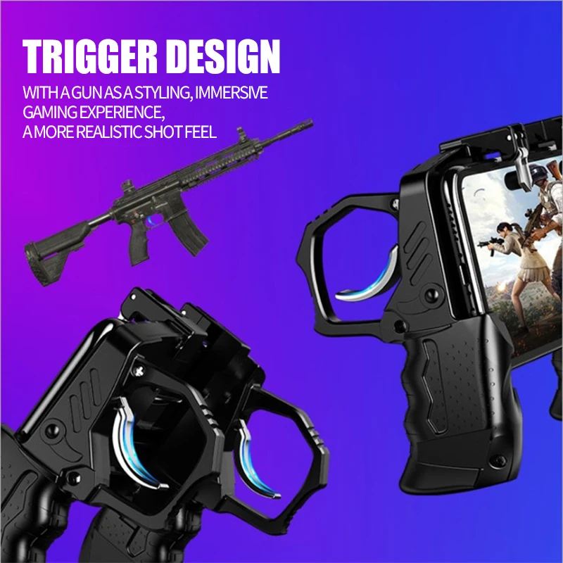 

Metal Button Auxiliary Game Controller Handle Trigger PUBG Mobile Joystick Controller Turnover Button Gamepad for iPhone Xiaomi