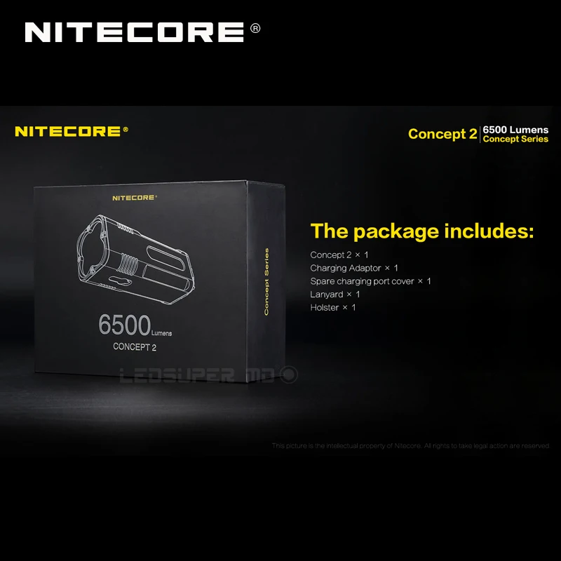 Новое поступление, Nitecore Concept 2 CREE XHP35 HD светодиодный фонарь светильник 6500 люменов, супер яркий светильник-вспышка с дальностью луча 398 м