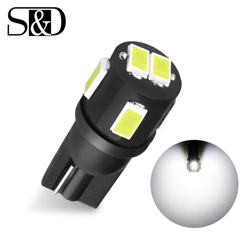 Светодиодные лампы T10 W5W 5630 6SMD 194 168 автомобильный светильник для Чтения номерного