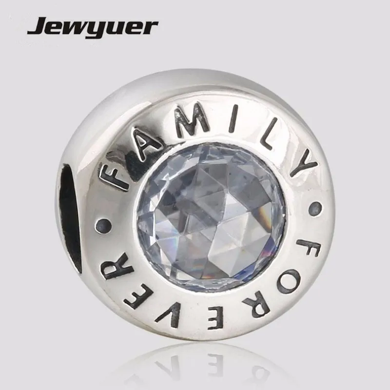 

Mother's day Gift Family Forever charms 925 Sterling Silver fine jewelry Fit bead Charm Bracelet jewelry DIY gift for mom BE355