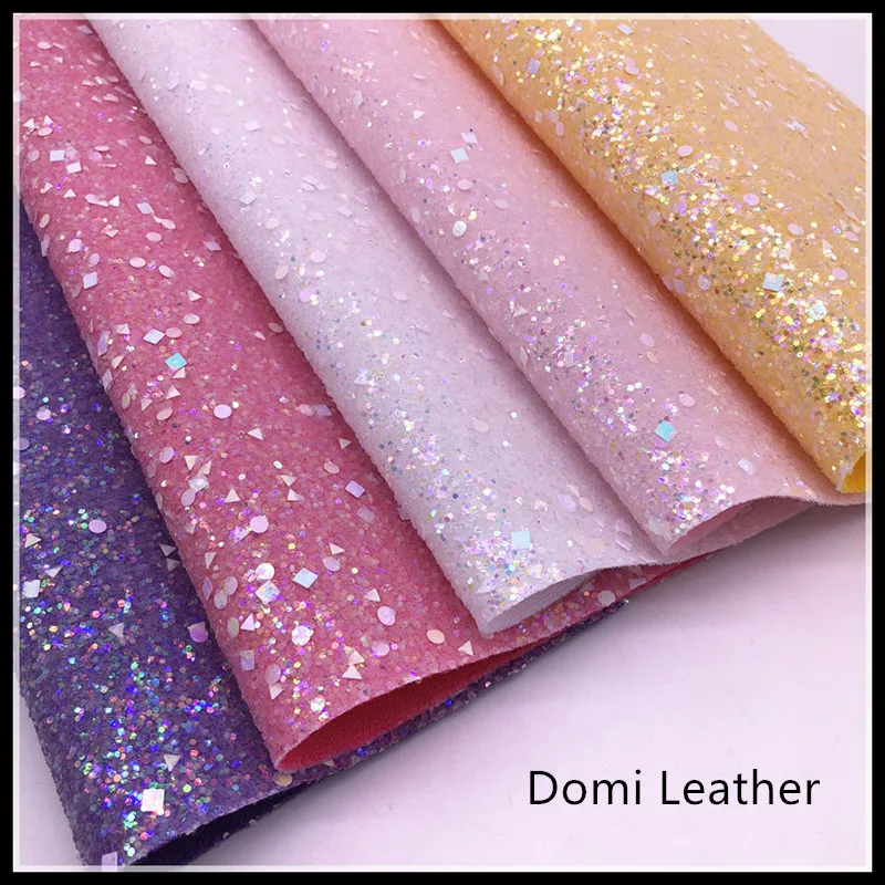 Pastel Crystal Chunky Glitter Fabric (7)