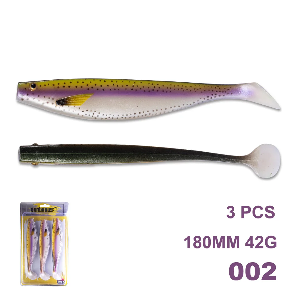 Hunthouse berserk shad 180 мм 42 г большая Мягкая приманка 3 цвета/сумка Мягкая приманка профессиональная рыболовная приманка материал leurre soule Cebo de pesca - Цвет: 002