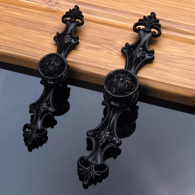 96/128mm European Door Handles & Knobs Vintage Black Drawer