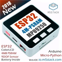 M5Stack новые! 4m-psram esp32 развитию с mpu9250 9dof Сенсор Цвет ЖК-дисплей для Arduino micropython с 150 мАч Батарея