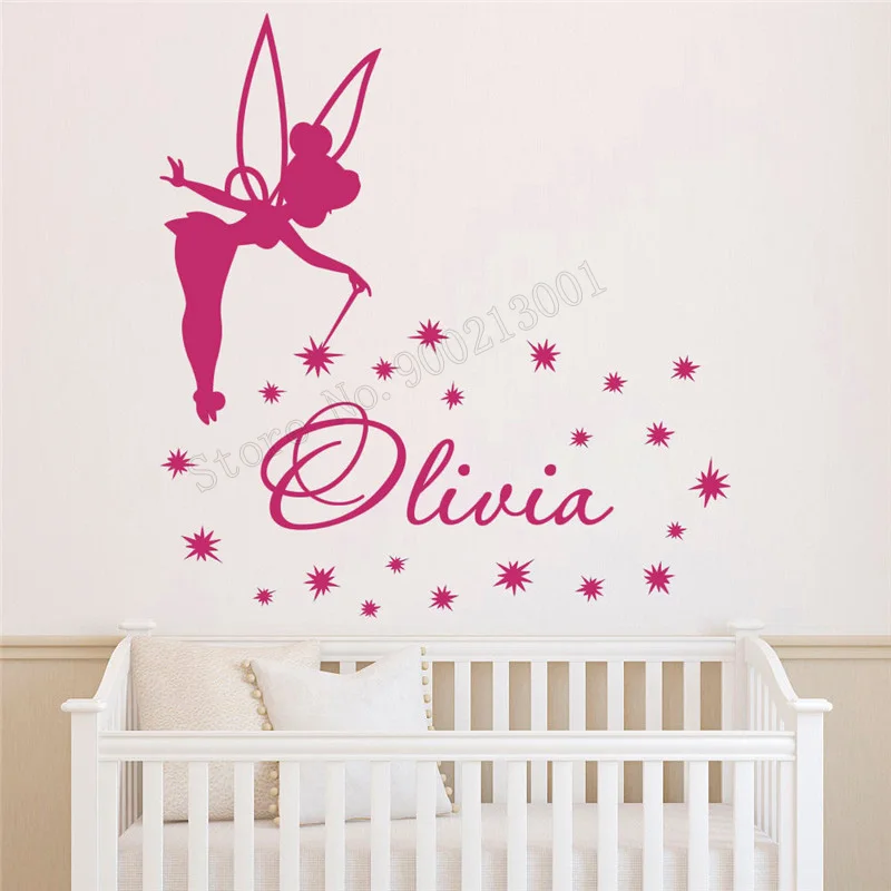 

Art Wall Sticker Personalized Name Wall Dcoration Vinyl Art Removeable Poster Princess Decal Beauty Girls Room Ornament LY211