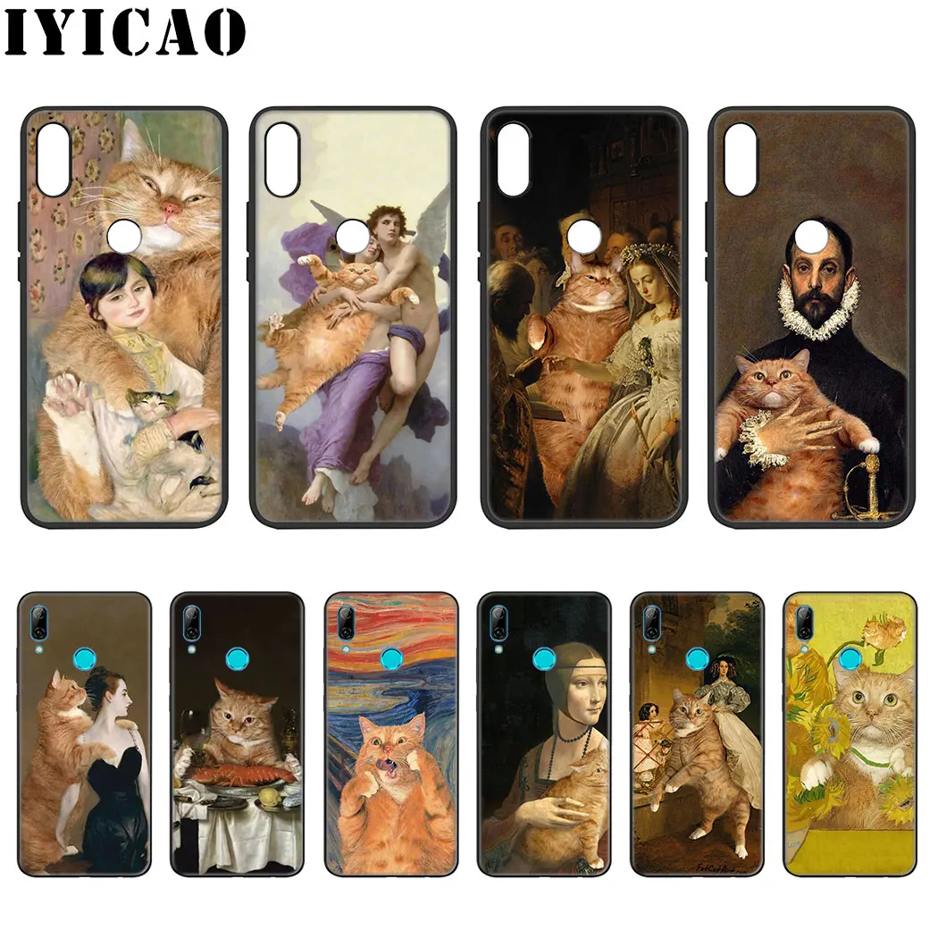 IYICAO Famous painting Orange cat Soft Case for Xiaomi Redmi Go Note 5 6 7 Pro 5A Prime 4 4X Phone |
