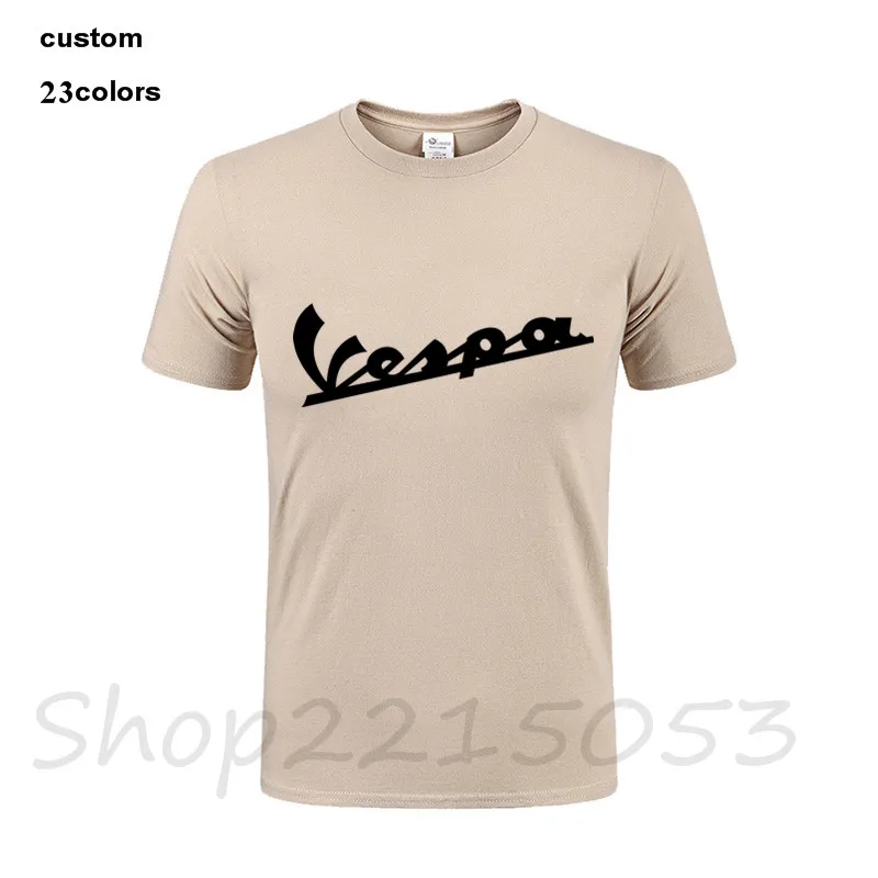 Новое поступление Vespa стильный со Скутером мужские футболки брендовая Винтажная