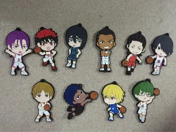 

10pcs/lot Original Japanese anime figure Kuroko No Basketball rubber Silicone sweet smell mobile phone charms/key chain/strap