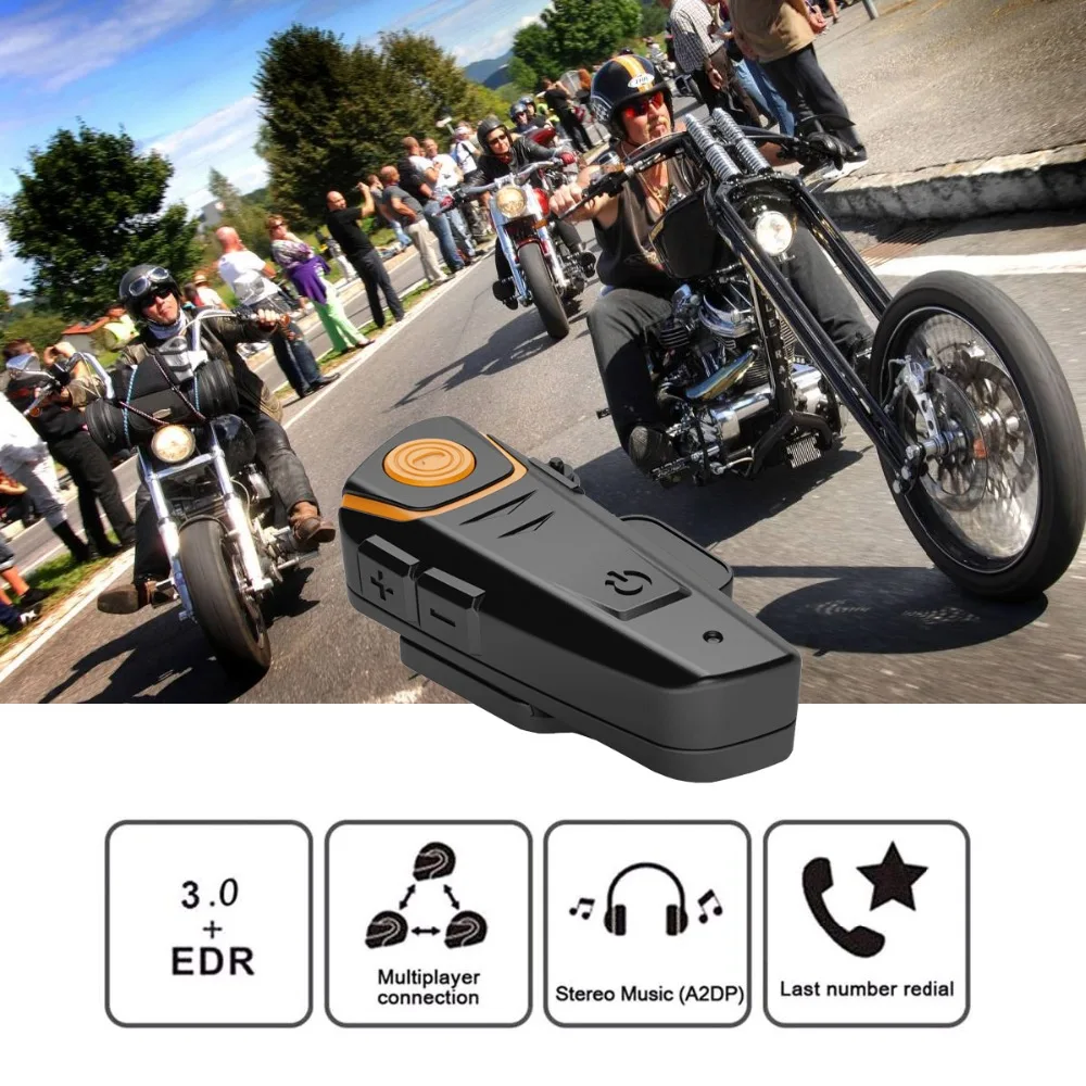 

100% Original BT-S2 Pro Motorcycle Intercom Helmet Headsets Wireless Bluetooth Interphone Handsfree Waterproof FM Headphone