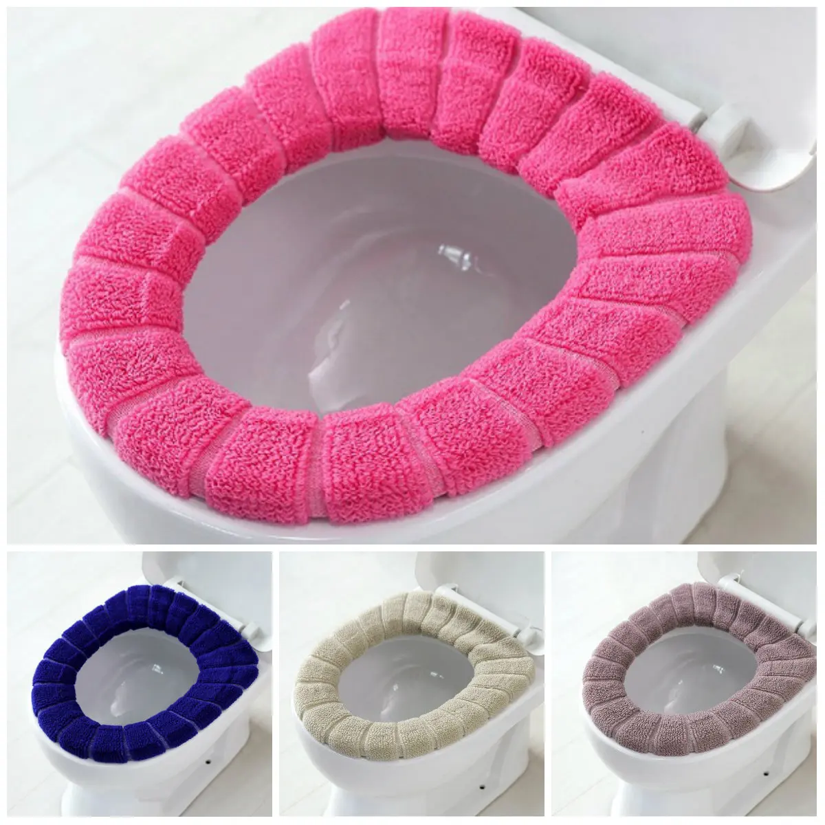 

5 Colors Toilet Covers Warm Comfortable Coral Toilet Seat Cover Qualified Bath Mats Cover for Bathroom And toilet Bathroom Mat