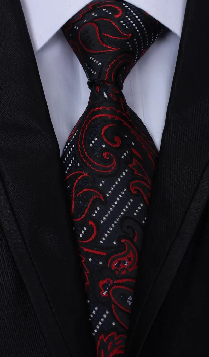 SKng Горячие галстук новый Дизайн Пейсли жаккард Шелка Для мужчин s галстуки шеи галстук 8 см для Для мужчин формальные Бизнес свадебная