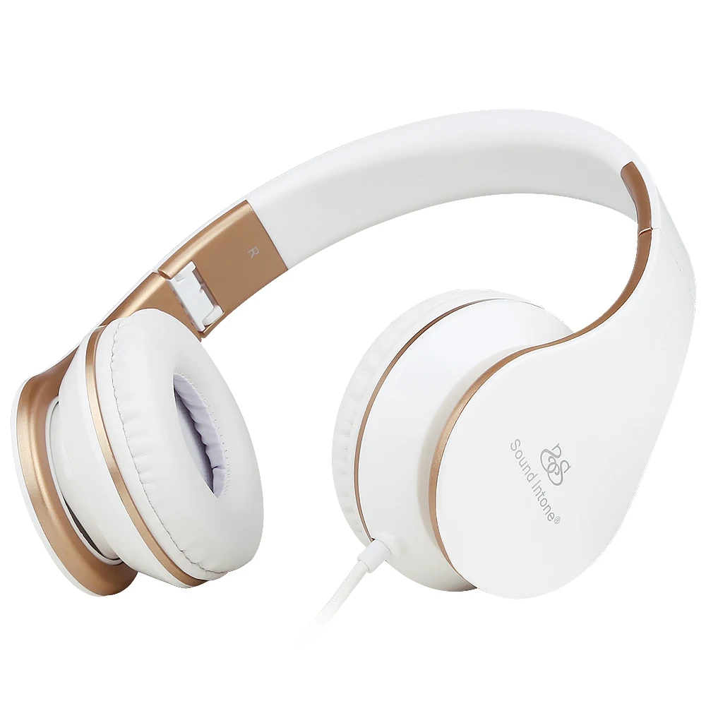 Darkiron I65 White Golden Headset with Microphone Volume Control