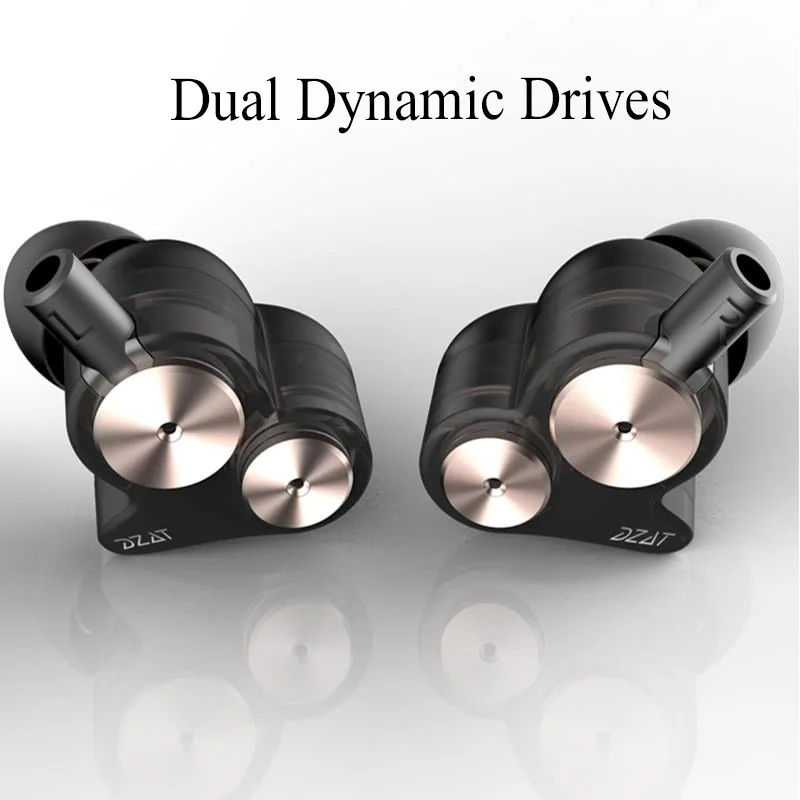 Оригинальные dzat наушники DT-05 двойной динамический привод Шум шумоподавления с глубоким басом Внутриканальные наушники гарнитура для iphone для xiaomi