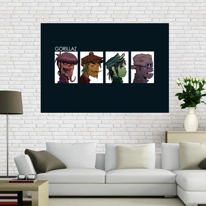 На заказ Gorillaz Печать холст Картина настенный Шелковый постер ткань печать DIY