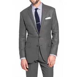 Серый Nailhead Для мужчин костюмы индивидуальный заказ Новинка 2017 года дизайнер мужской костюм Новая Мода Tailor made Нарядные Костюмы для свадьбы
