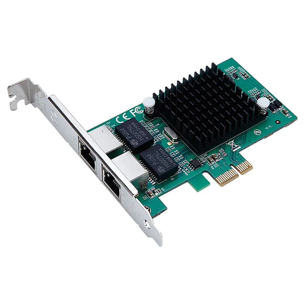 DIEWU PCIe Gigabit Dual Порты и разъёмы NIC сервер сети Lan Карта адаптера с Intel 82575 10/100/1000 Мбит/с для настольных ПК