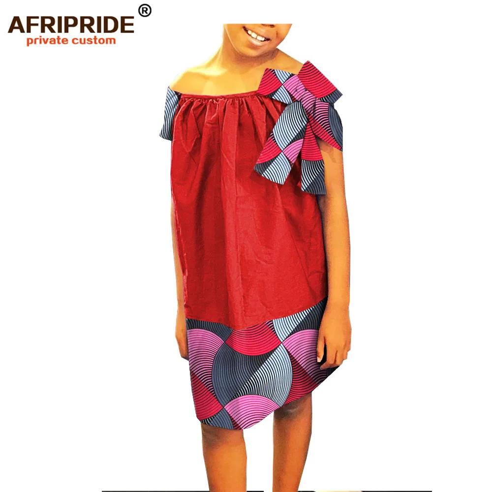 2019 летнее Повседневное платье в африканском стиле для девочек AFRIPRIDE, Хлопковое платье до колена с короткими рукавами без бретелек для