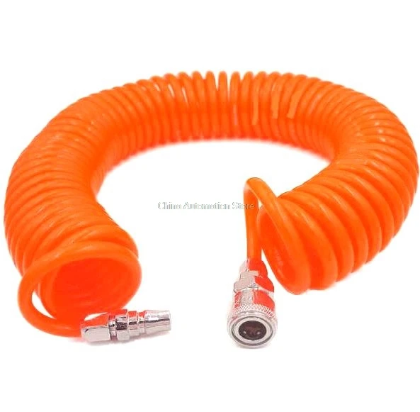 Color : OD 8mm x ID 5mm, Specification : 15 Meter Self-drive tool Air Compressor Telescopic Spiral Hose Spring Tube Dropship Flexible Air Tool Pipe 3M/6M/9M/12M/15M Pneumatic PU 64mm 85mm 