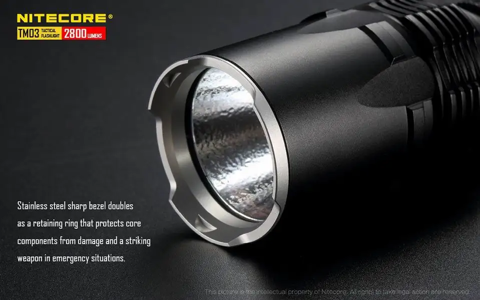 Lumens com Tm03 para a Caça 18650 para a Tm03 Nitecore Cree Leds Xhp70 Tactical Lanterna Led 2800 18650 Pesca Frete Grátis 12 Cheap tactical led flashlight