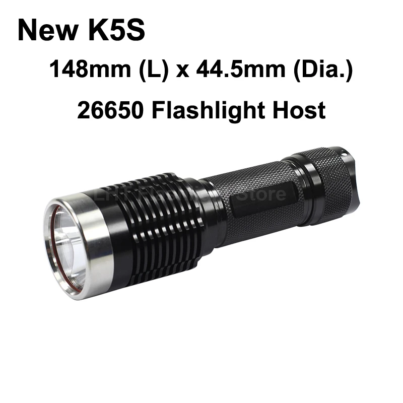 Новинка DIY K5S 26650 светодиодный фонарик Хост черный (1x26650)|Портативные