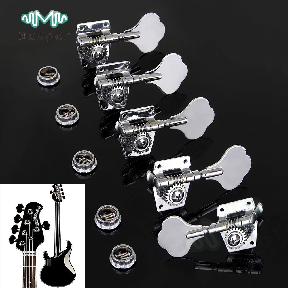 Set of 4R1L Chrome Guitar Tuner Tuning Peg Machine Head For 5 String