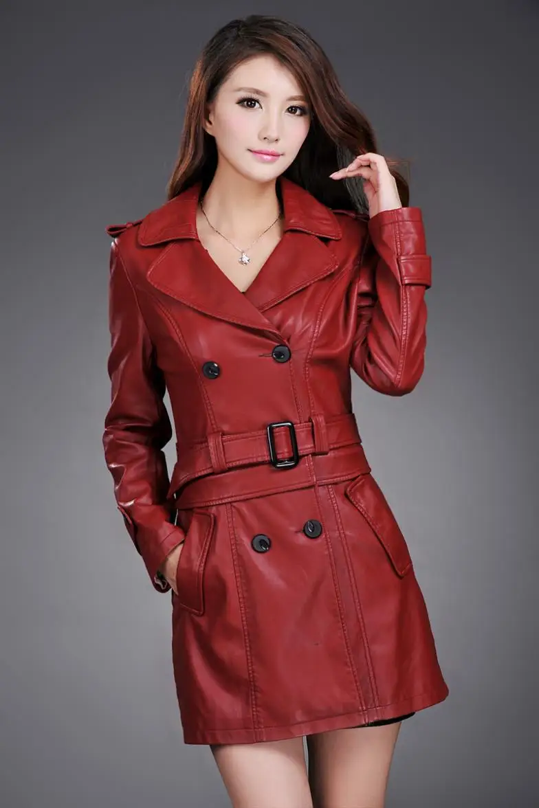 Женский кожаные плащ-куртка с отстегиваемым низом, мода, большие размеры