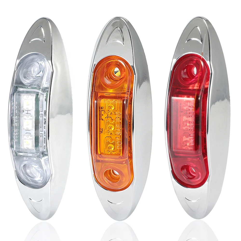 

2pcs 3 LED Car External Lights 12V LED Auto Car Bus Truck Lorry Side Marker Indicator Trailer Light Rear Waterproof Lamp D25