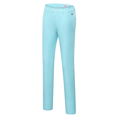 Клетчатые штаны для гольфа для женщин, подлинные спортивные женские штаны больших размеров, облегающие мягкие дышащие штаны для тенниса, тренировочная одежда D0675 - Цвет: Синий