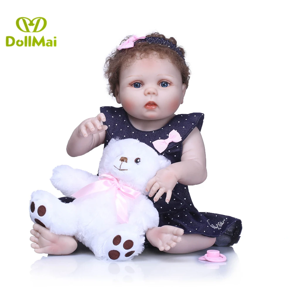 

Lifelike 23'' Newborn Doll Can Bathe Full Silicone Vinyl Body Reborn Dolls Baby Princess Brinquedos bonecas Birthday Gifts for