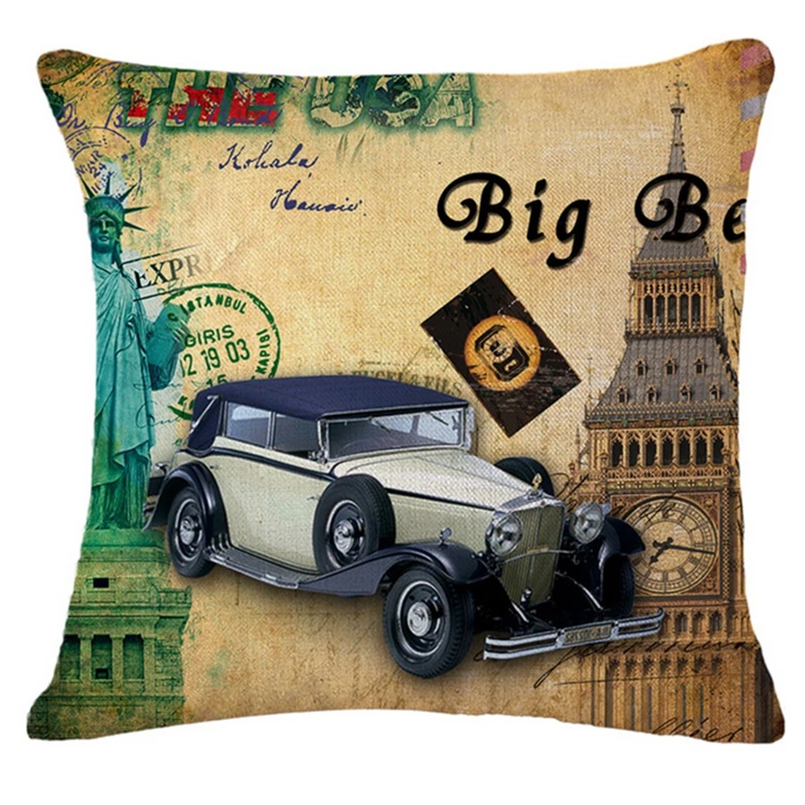 الشمال أوروبا سيارة خمر ديكور المنزل الإبداعية الأوروبي الكتان رمي وسادة وسادة الزخرفية الغلاف ل مكتب أريكة pouf b127