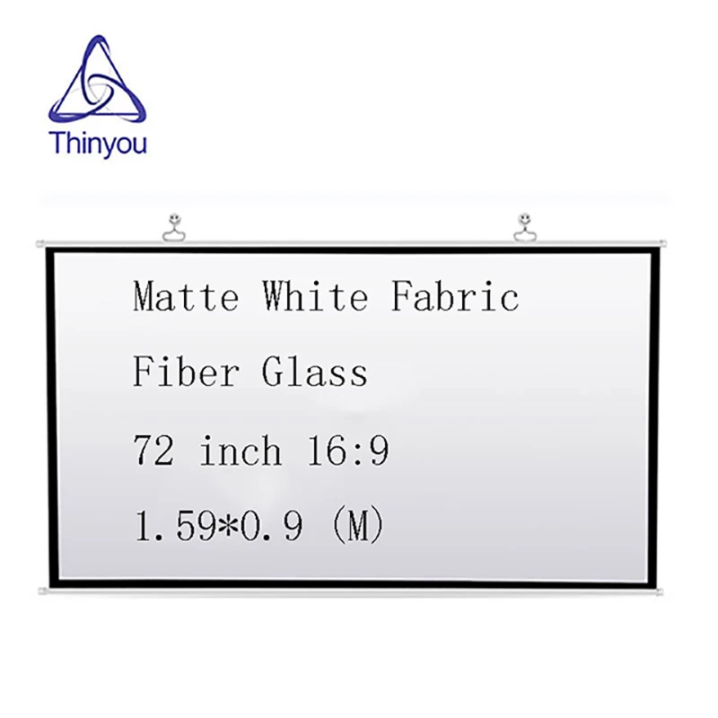 Thinyou font b projector b font screen 72 inch 16 9 Matte White Fabric Fiber Glass