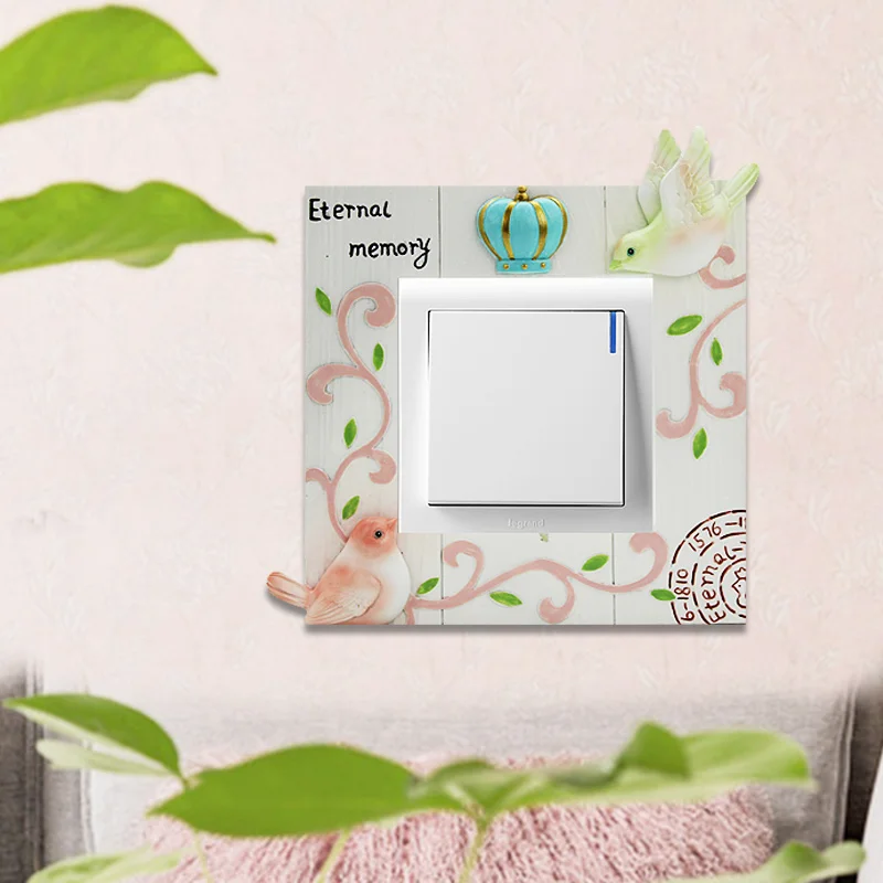 

sunflower Wall Socket Sticker Mulit-Color CHome Switch Cover Square Shape Switch harging for Home Decorations Plastic Sticker