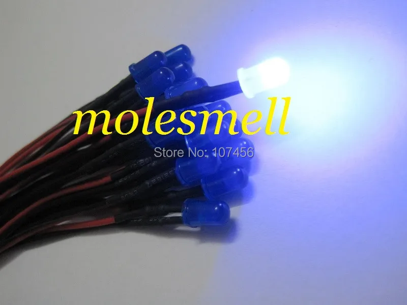 Difuso Azul dc Lente 20cm Pré-wired Led Luz Faça Você Mesmo Frete Grátis 1000 Pçs 5mm 24v
