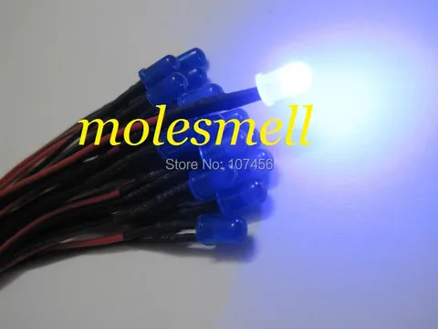 Difuso Azul dc Lente 20cm Pré-wired Led Luz Faça Você Mesmo Frete Grátis 1000 Pçs 5mm 24v