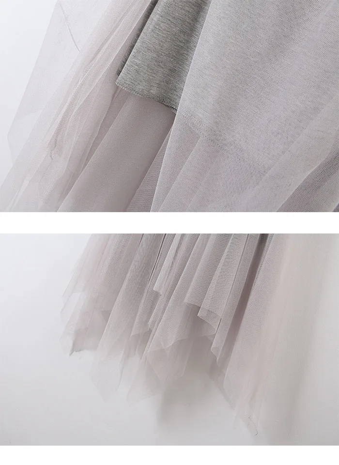 Сетчатая юбка средней длины нерегулярная Модальная женская летняя кружевная юбка средней длины с высокой талией плиссированная юбка миди