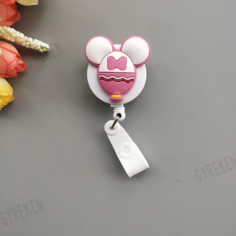 Kawaii Мини цвет медведь выдвижной значок катушка Высокое качество акриловый мультфильм значок медсестры катушка держатель Pull ID карты держатель значка - Цвет: 8