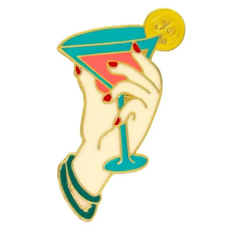 Мода мультфильм фрукты Кубка металлические значки иконки на Pin Hipster брошь одежду