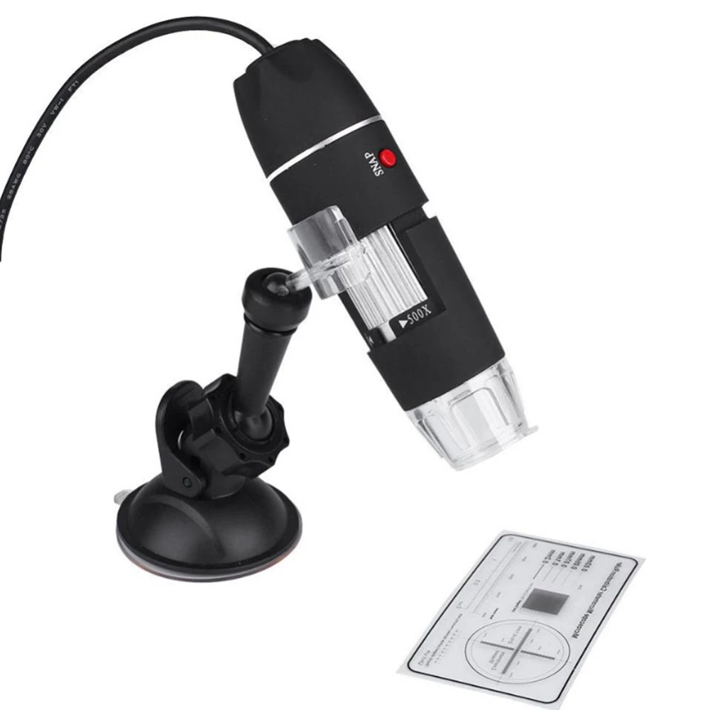 

Safurance DANIU New USB 8 LED 500X 2MP Digital Microscope Endoscope Borescope Magnifier Video Camera with Suction Cup Stand