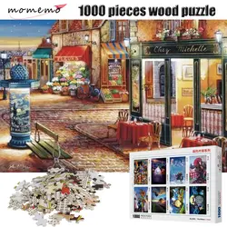 MOMEMO тихая улица угловой Деревянный пазлы красивые мозаика с пейзажем 1000 шт. деревянные головоломки игры дети деревянные игрушки