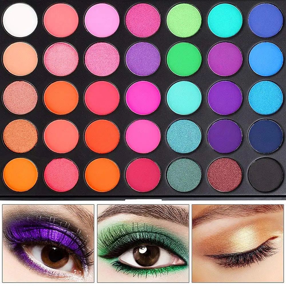 35 Bright Colors Matte Shimmer Eyeshadow Makeup Pallete Long lasting