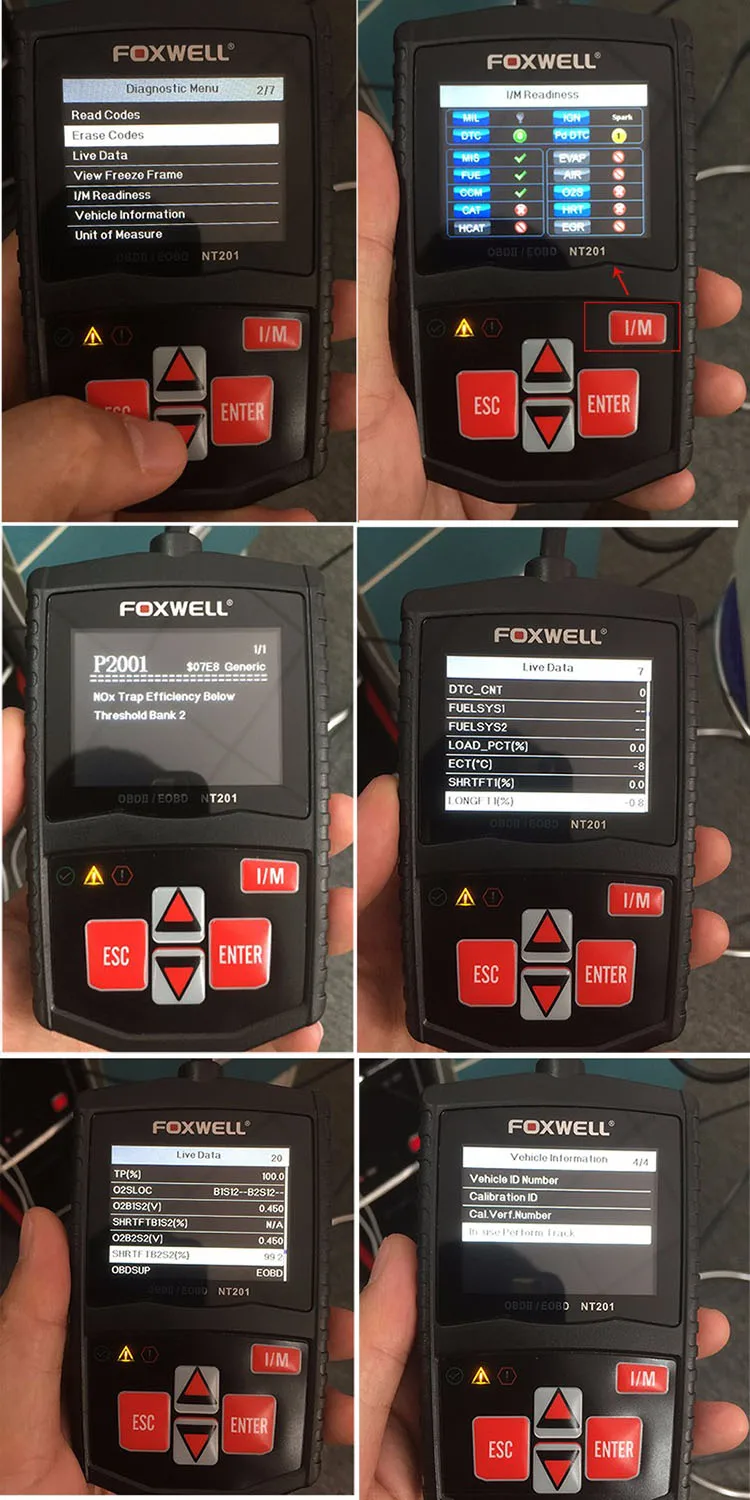 Foxwell NT201 OBD2 EOBD может сканер автомобильный код считыватель сканер диагностический инструмент автомобильный OBDII OBD 2 сканер