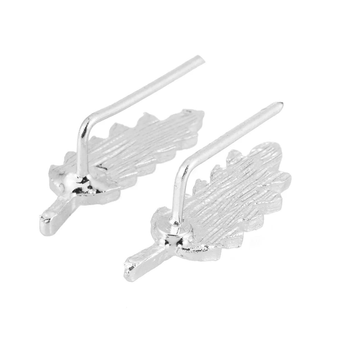 2 Pcs Fashion Women Jewelry Girl Silver Gold Color Cilp Ear Sweep Wrap Ear Climber Leafs Vines Earrings Brincos Femme Bijoux