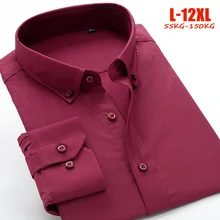 XL-12XL мужские рубашки большого размера из бамбукового волокна, мужские рубашки с длинным рукавом, роскошные брендовые рубашки для мужчин, 150 кг, camisa hombre