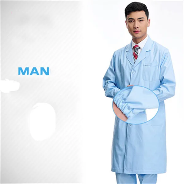 Униформа медицинские скрабы для женщин белая медицинская Униформа медицинская форма медицинский лабораторный халат униформа Рабочая одежда и униформа подходят - Цвет: Blue elastic sleeve
