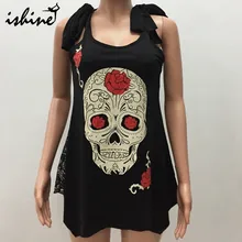 Йога рубашки, топы 3D рисунком скелета, топ на бретелях с кружевами, с сеткой, перспективное, асимметричным подолом Blusas, со стразами, с открытой спиной, Out Tee