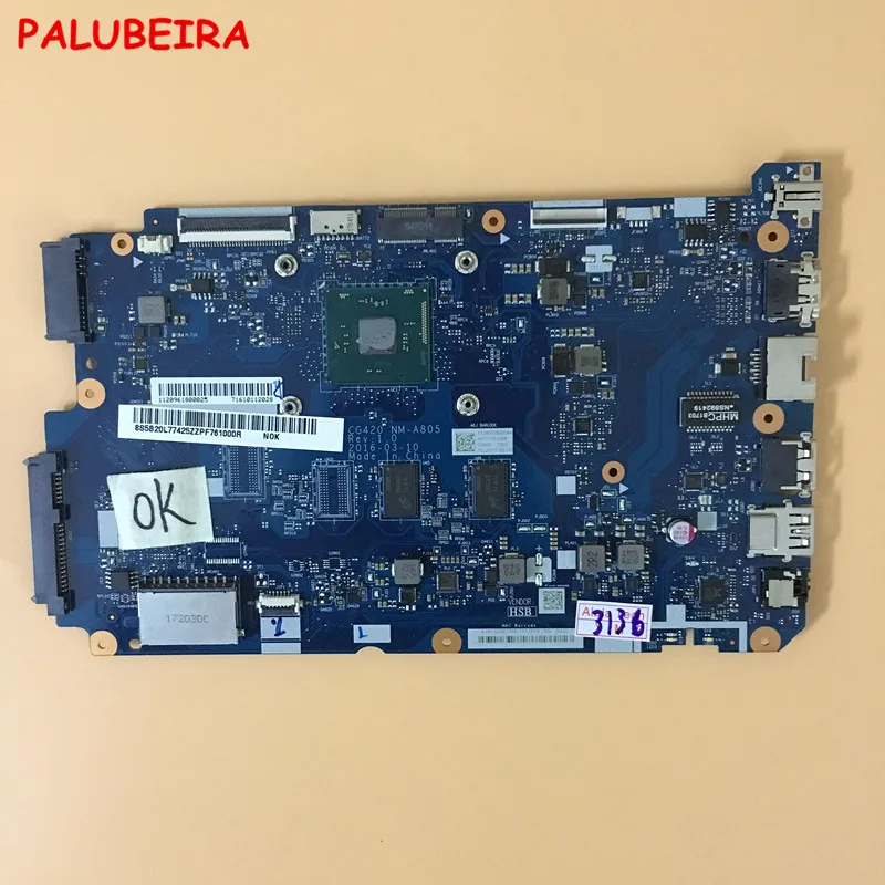 PALUBEIRA для lenovo 110-14IBR Материнская плата ноутбука N3160 CG420 CG420 NM-A805 DDR3 Материнская плата тест хороший