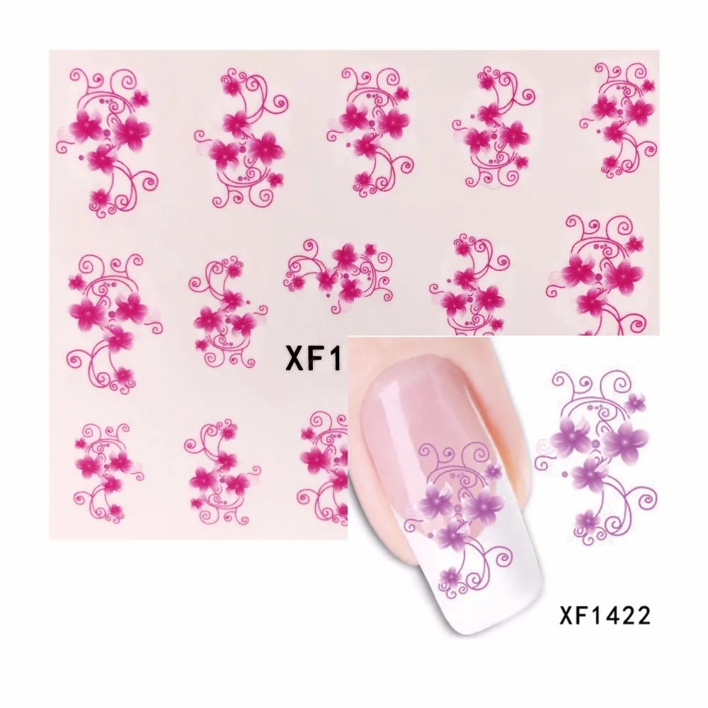 

YWK Water Transfer Decals Nail Stickers Foil Polish Wraps Decorations 1422